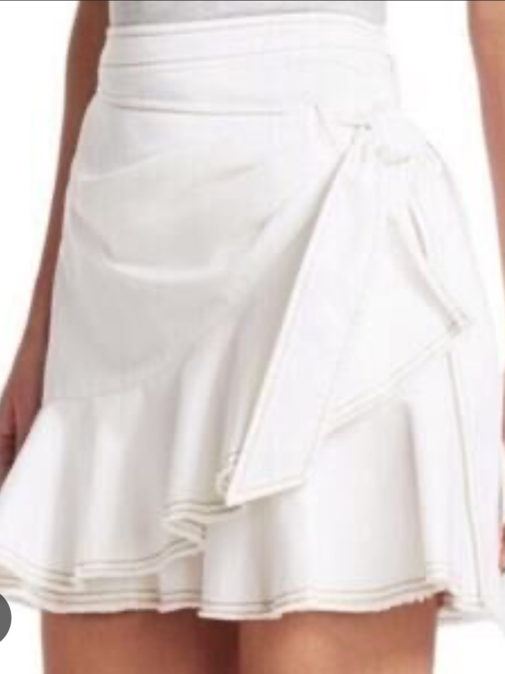 Cinq a Sept Cotton Wrap Mini Skirt